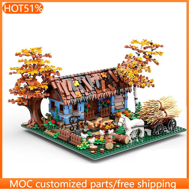 Urban Farming House - 1120ピース 都市型古農家MOCカスタマイズモジュラービルディングブロックデザイン人気ブリックテクノロジーモデルDIYホリデートイギフト