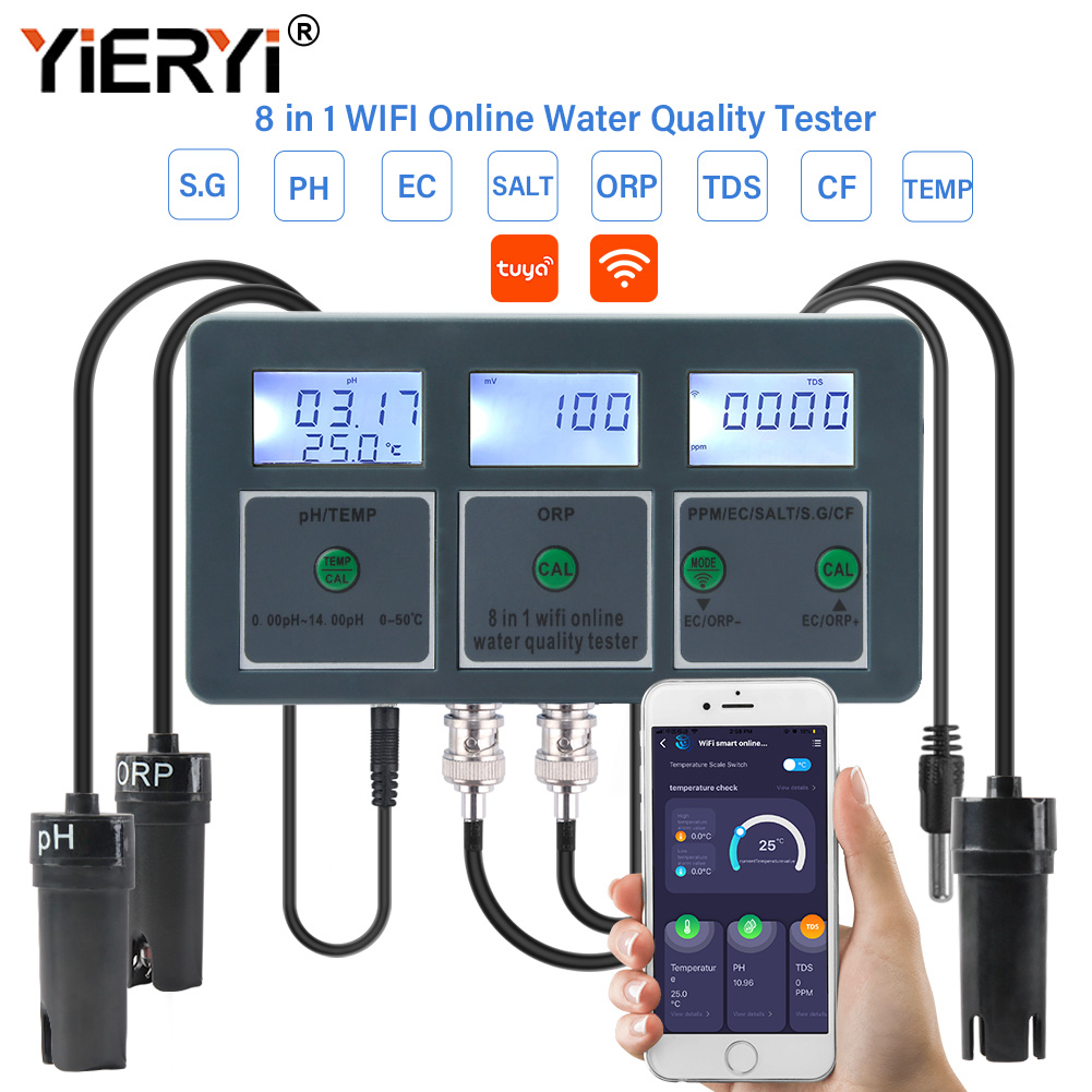 Ec Meter Digital - Yieryi WiFi TuyaスマートPH ORP TDS EC