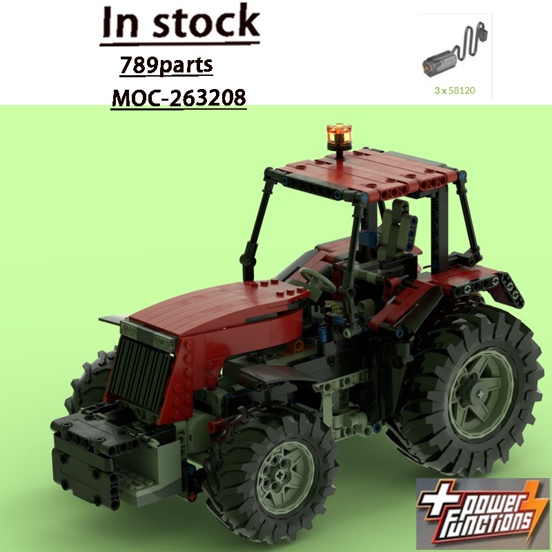 Urban Farming Building - MOC-263208 新しいアーバンファームレッドリモートコントロールトラクタービルディングブロックモデル 789 ピース男の子子供の誕生日おもちゃギフト