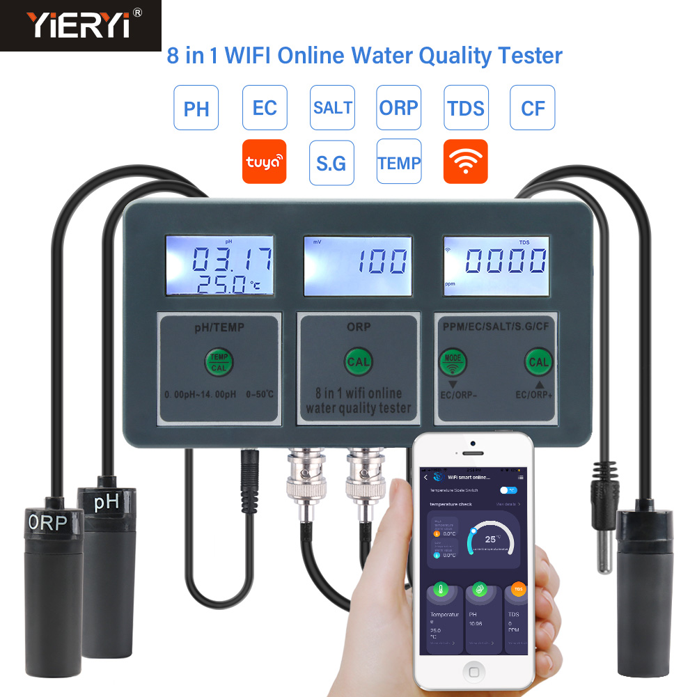 Tuya-インテリジェントph計,データロガー,温度,塩分, - Ec Meter Digital のレビューと価格