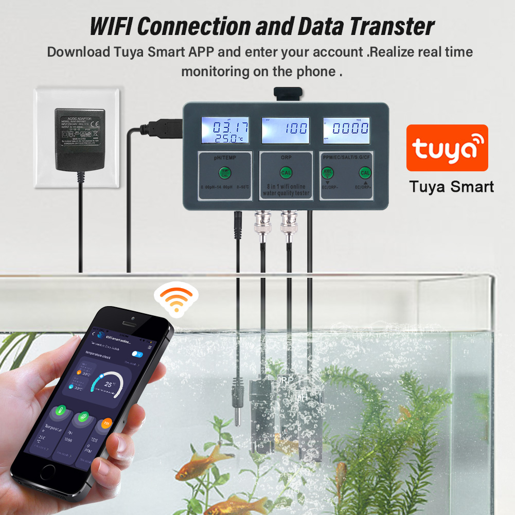 Tuya-インテリジェントph計,データロガー,温度,塩分, - Ec Meter Digital のレビューと価格